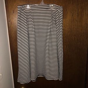 Striped A-Line Midi Skirt